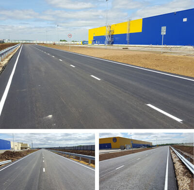 Строительство подъездной дороги (2-х и 4-х полосной) к торговому комплексу в г. Жуковский. 2015-2016 г.г.